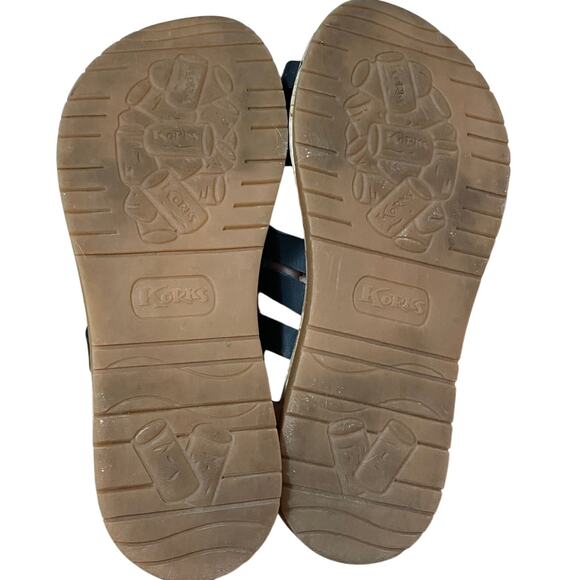 KORKS Women's 6‎ Black Shay Strapy Faux Leather Slip on Comfort Sandal - Picture 5 of 5